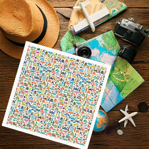 Reise um die Welt Serviette