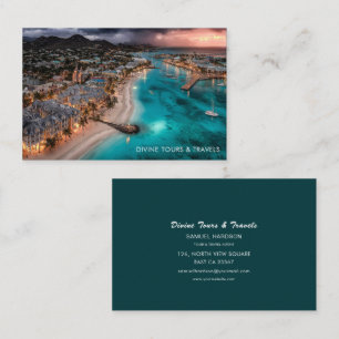 Reise- und Reiseagentur Antigua Half Moon Bay Foto Visitenkarte