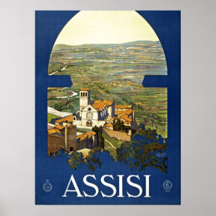 Reise- und Tourismuswerbung Assisi Italien Vintage Poster
