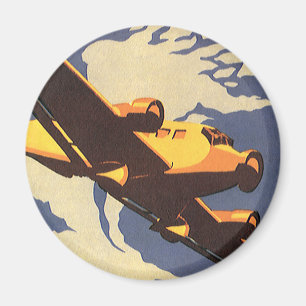 Reise und Transport im Vintage-Stil Flugzeug flieg Magnet