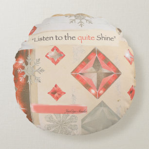 Reise und warmes Licht – runder Vintage-Pouf Rundes Kissen