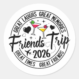 Reise Urlaub 2026 Freunde Zusammengehörigkeitsgrup Runder Aufkleber