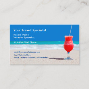 Reise-Urlaub-Spezialist Tropical Thema Visitenkarte