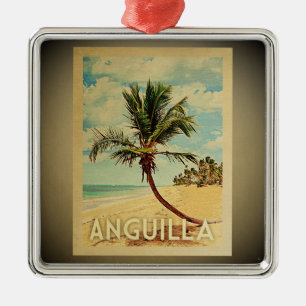 Reise-Verzierungs-Palme Anguilla Vintage Silbernes Ornament