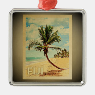 Reise-Verzierungs-Palme Fidschis Vintage Silbernes Ornament