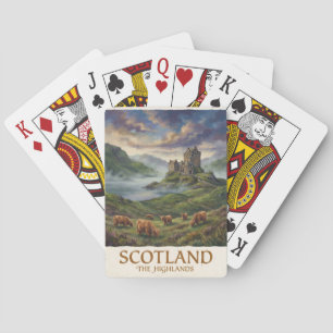 Reise-Vintage-Bild der schottischen Highlands Spielkarten