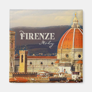 Reise Vintage Florenz Firenze Italien Kirche Duomo Magnet