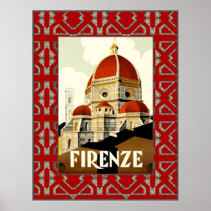 Reise Vintage Florenz Italien Druck Poster