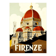 Reise Vintage Florenz Italien Druck
