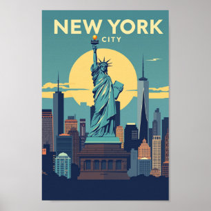 Reise Vintage New York City Statue of Liberty Poster