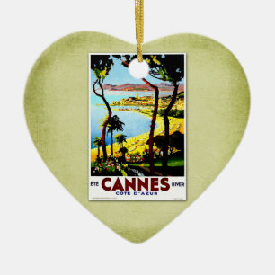 Reise Vintage Poster Cannes Frankreich Keramik Ornament