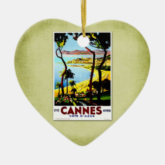 Reise Vintage Poster Cannes Frankreich Keramik Ornament