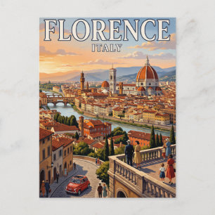 Reise-Vintage-Postkarte Florenz, Italien Feiertagspostkarte