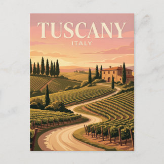 Reise-Vintage-Postkarte | Toskana Italien Postkarte