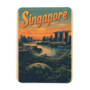 Reise Vintage Singapur Marina Bay Sands Geschenke Magnet