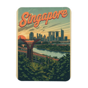 Reise Vintage Singapur Marina Bay Sands Geschenke Magnet