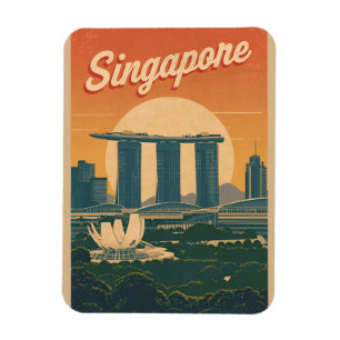 Reise Vintage Singapur Marina Bay Sands Geschenke Magnet