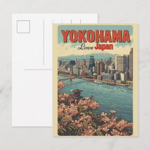 Reise-Vintage-Yokohama-Stadt-Japan-Chinatown-Gesch Postkarte