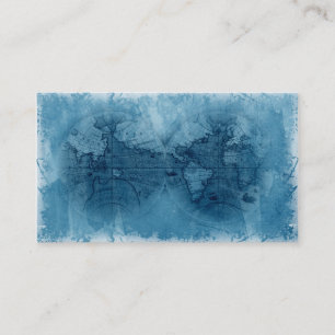 Reise-Visitenkarte-Antiken-Weltkarte-Kugelblau Visitenkarte