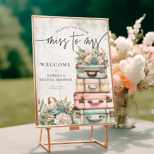 Reise von Frau Vintag Floral Brautparty Poster