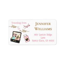 Reise von Miss nach Brautparty Adressaufkleber