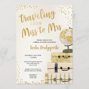 Reise von Miss nach Brautparty Einladung