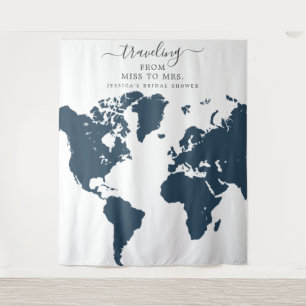 Reise von Miss zu Frau Bridal Hintergrund Wandteppich