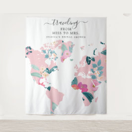 Reise von Miss zu Frau Bridal Hintergrund Wandteppich