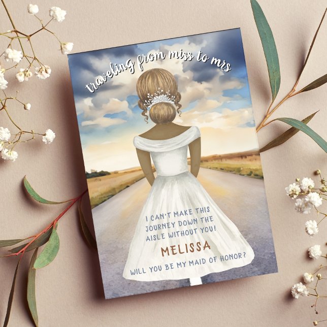 Reise von Miss zu Frau Bridesmaid Vorschlag (Traveling From Miss to Mrs Bridesmaid Proposal
)