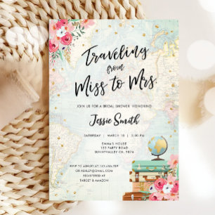Reise von Miss zu Mrs. Adventure Brautparty Einladung