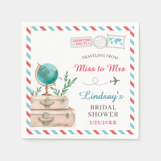 Reise von Miss zu Mrs. Airline Chic Brautparty Serviette