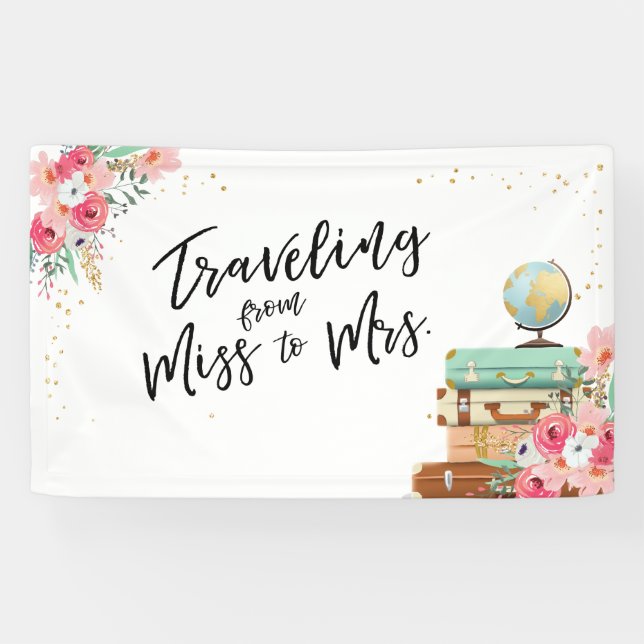 Reise von Miss zu Mrs. Brautparty Banner (Horizontal)