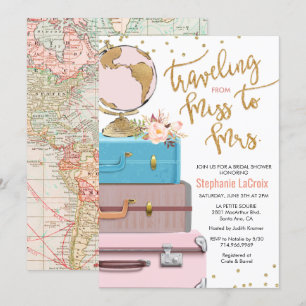 Reise von Miss zu Mrs Brautparty Einladung