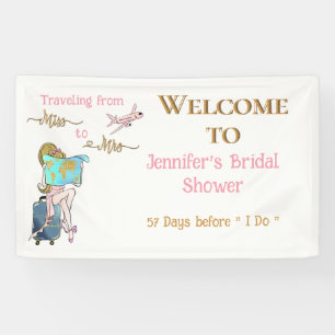 Reise von Miss zu Mrs Brautparty Willkommen Banner