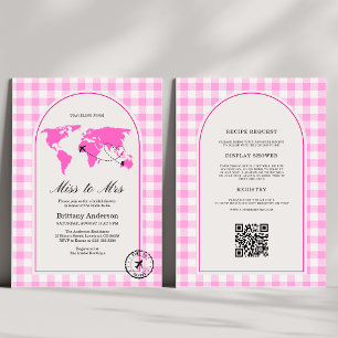 Reise Von Miss Zu Mrs Gingham-Brautjunggesellinne Einladung