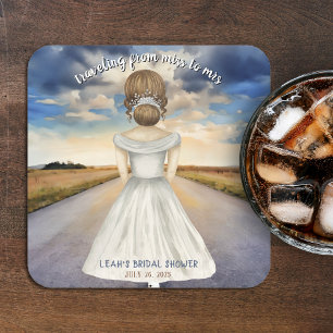 Reise Von Miss Zu Mrs Junggesellinnenabschied Rechteckiger Pappuntersetzer