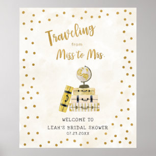 Reise von Miss zu Mrs - Schild für die Brautparty