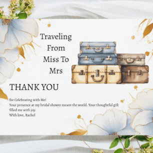 Reise von Miss zu Mrs. - Thema Junggesellinnenabsc Dankeskarte