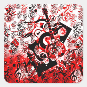 Reise von Music-Red_ Quadratischer Aufkleber