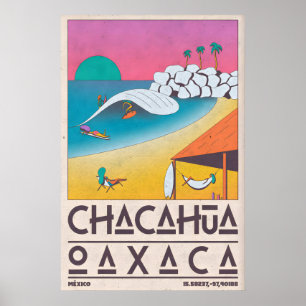 Reise-Wandkunst Chacahua Surf-Szene - Oaxaca Poster
