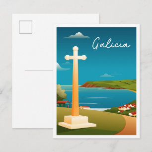 Reise Wasserfarbe Galicien Spanien Postkarte