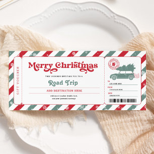 Reise-Weihnachtsgeschenkticket-Gutschein Einladung