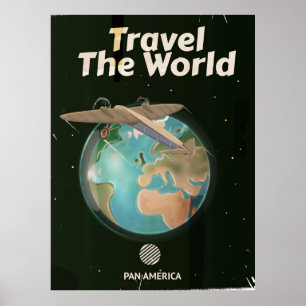 Reise Welt Science-Fiction Vintage Poster