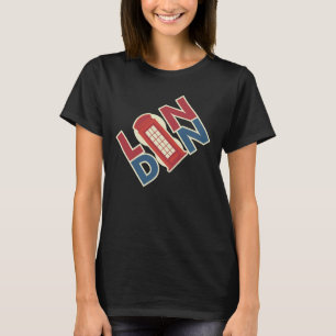 Reise Welt Städte London Blau Rotes Telefonhäusche T-Shirt