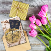 Reise, Weltkarte, Reisepass, Compass, Geburtstag
