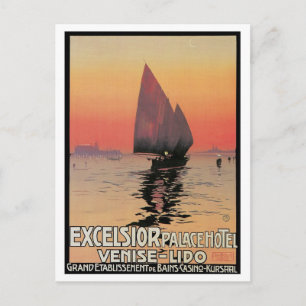 Reise-Werbeanzeige Vintage Venice Excelsior Palace Postkarte