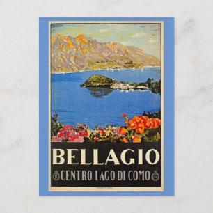 Reise-Werbeplakat Bellagio Italien 1920er Jahre Postkarte
