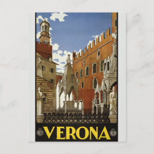 Reise-Werbung für Vintage Verona Europa Tourismus Postkarte