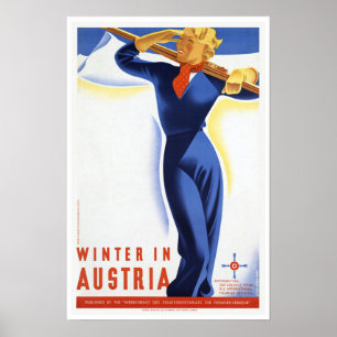 Reise-Winter im Österreich-Ski-Sport Poster