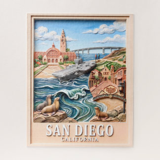 Reise zu den 3D-texturierten Wahrzeichen von San D Puzzle